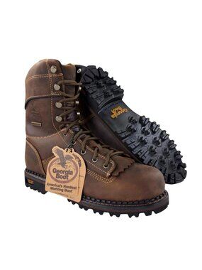 Georgia Boot AMP LT Low Heel Logger Soft Toe Work Boot 9.5 M Crazy Horse GB00472